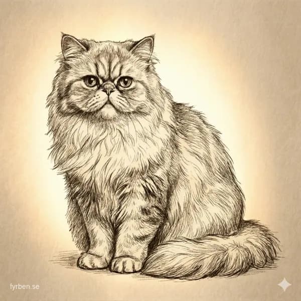 Perser - en majestätisk katt med lång, flödande päls och platt ansikte