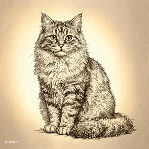 Sibirisk katt - en majestätisk långhårig katt med kraftig päls och uttrycksfulla ögon