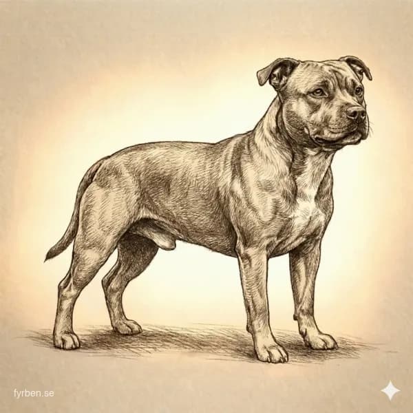 American Staffordshire Terrier - en muskulös och lojal hund med kort päls