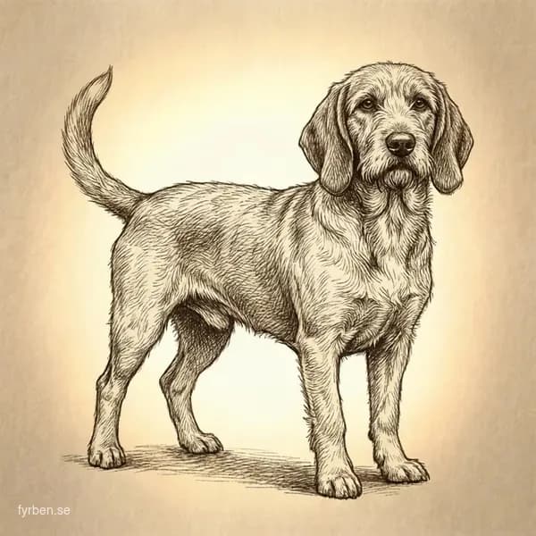 Basset Fauve de Bretagne - en livlig fransk jakthund med guldgul strävhårig päls