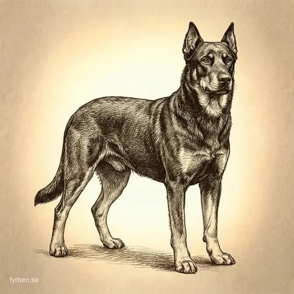 Beauceron - en kraftfull fransk vallhund med svart och tan-färgad päls