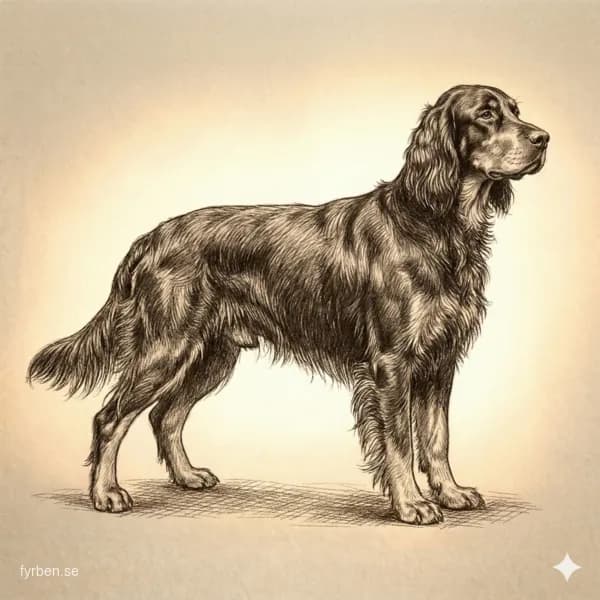 Gordon Setter - en elegant svart och kastanjebrun jakthund från Skottland