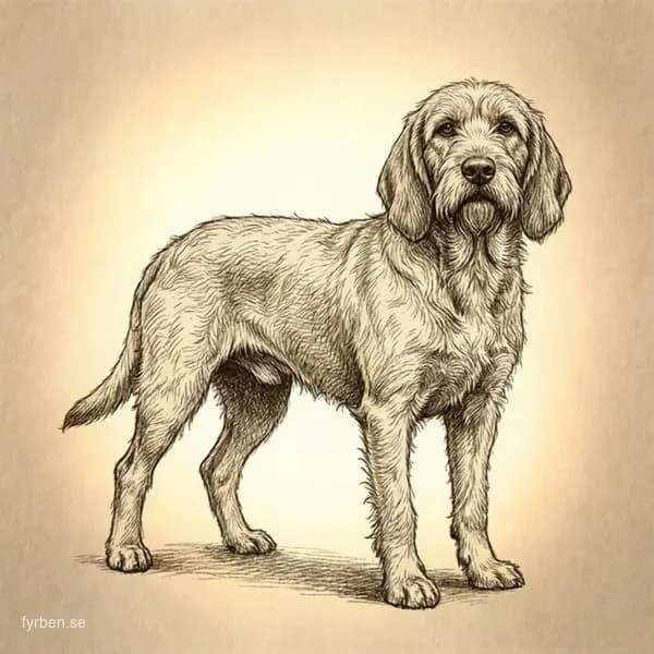 Griffon Fauve de Bretagne - gyllenbrun fransk jakthund med strävhårig päls