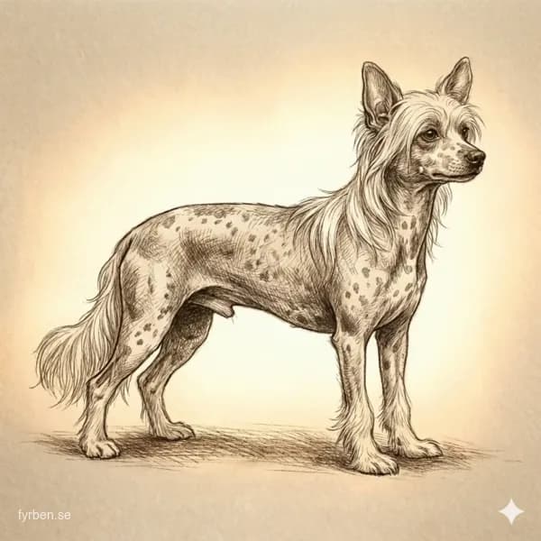 Kinesisk Nakenhund - en elegant liten sällskapshund med karakteristiska hårtopp