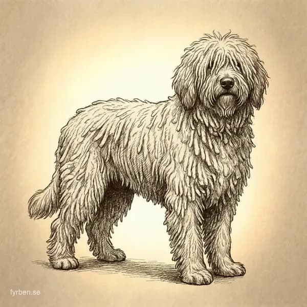 Komondor - en stor vit ungersk boskapsvaktare med karakteristisk snörpäls