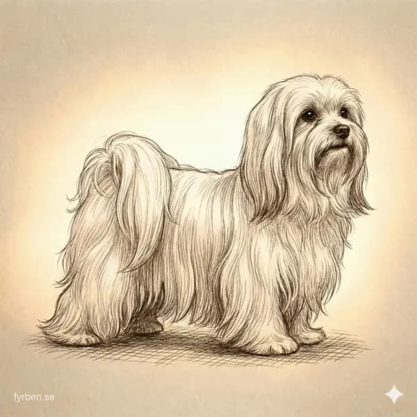 Malteser - en liten vit sällskapshund med lång, silkig päls