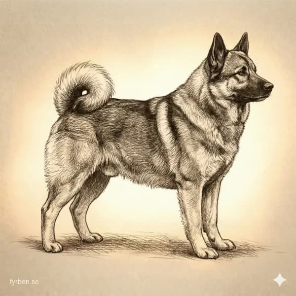 Norsk Älghund Grå - en nordisk spetshund med grå päls och alert uttryck