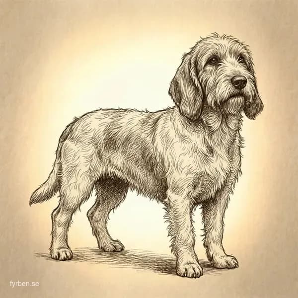 Petit Basset Griffon Vendéen - en glad, strävhårig jakthund med charmigt rufsigt utseende
