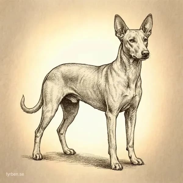 Podenco Canario - en elegant jakthund från Kanarieöarna med stora upprättstående öron