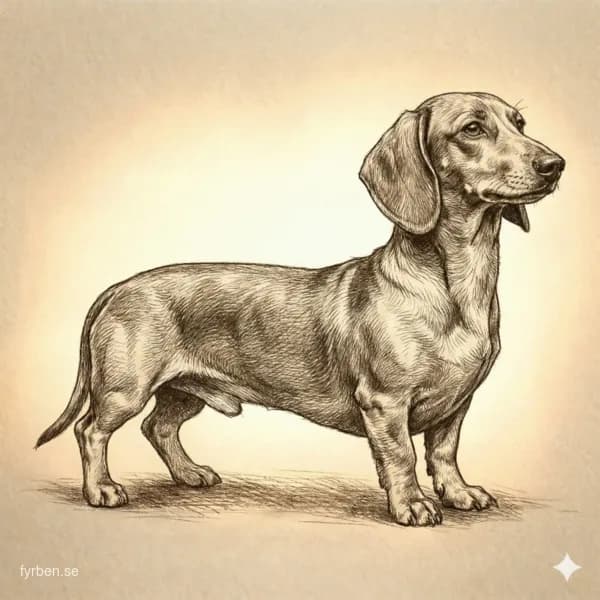 Tax - en modig liten hund med lang kropp och korta ben