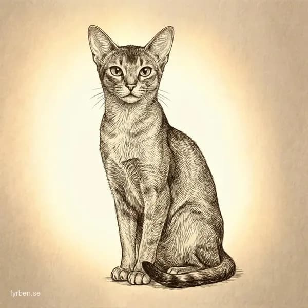 Abessinier - en elegant katt med tickad päls och vackra mandeltformade ögon