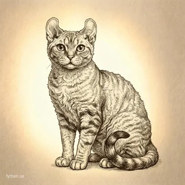 German rex - charmig katt med mjuk, lockig päls och vänligt uttryck