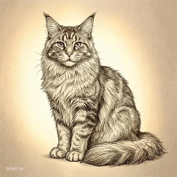 Maine Coon - den milda jätten med karakteristiska örontofsar och yvig svans