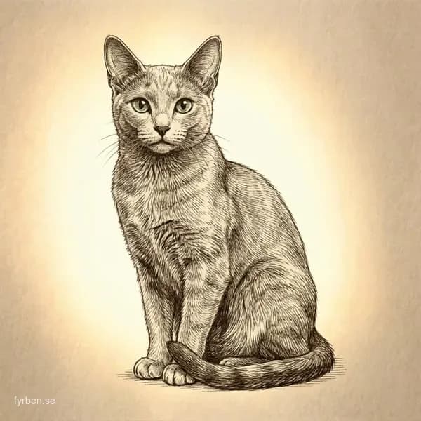 Rysk blå - en elegant katt med silverskimrande päls och intensivt gröna ögon