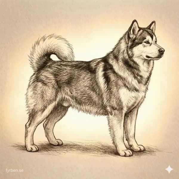 Alaskan Malamute - en kraftfull arktisk slädhund med tjock dubbelpäls