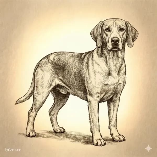American Foxhound - en elegant jakthund med tricolor päls och långa öron