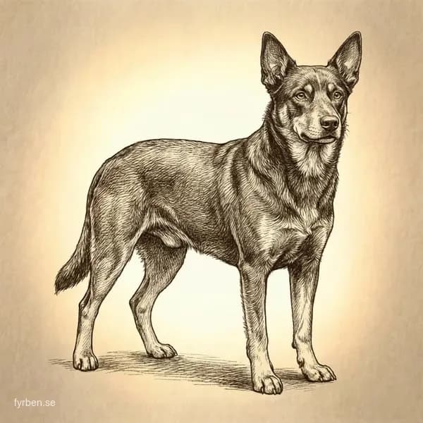 Australisk Kelpie - en atletisk och intelligent arbetshund med alert uttryck