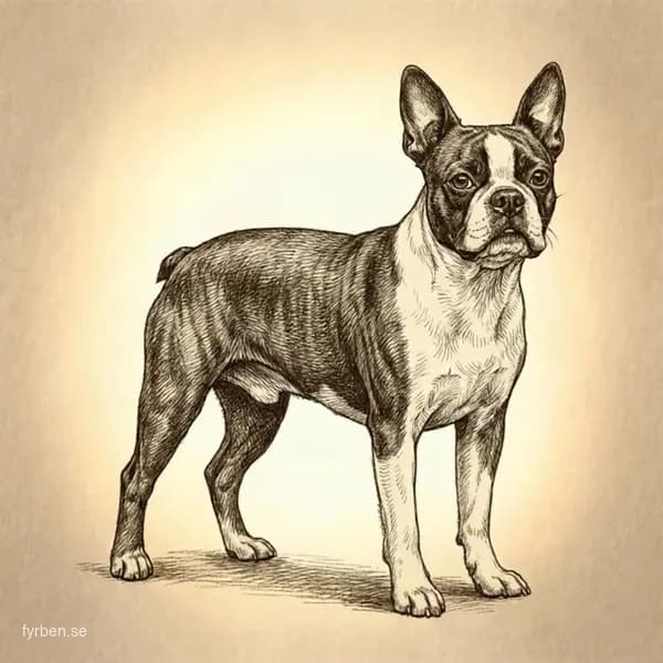 Boston Terrier - en charmig svartvit sällskapshund med karakteristiskt smokingmönster