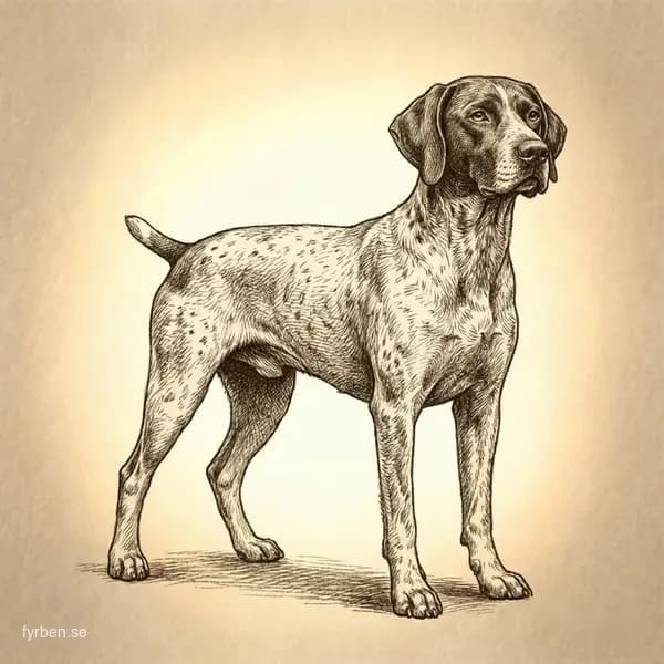Braque Français (type Pyrénées) - en elegant fransk stående hund med brun och vit päls