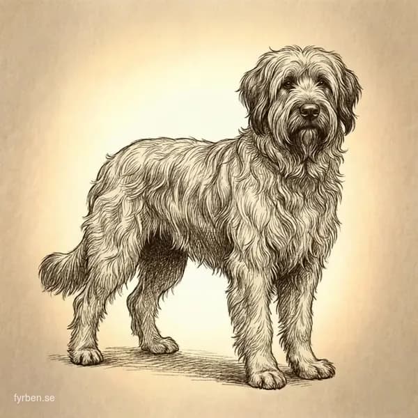 Briard - en stor fransk vallhund med lång, vågig päls