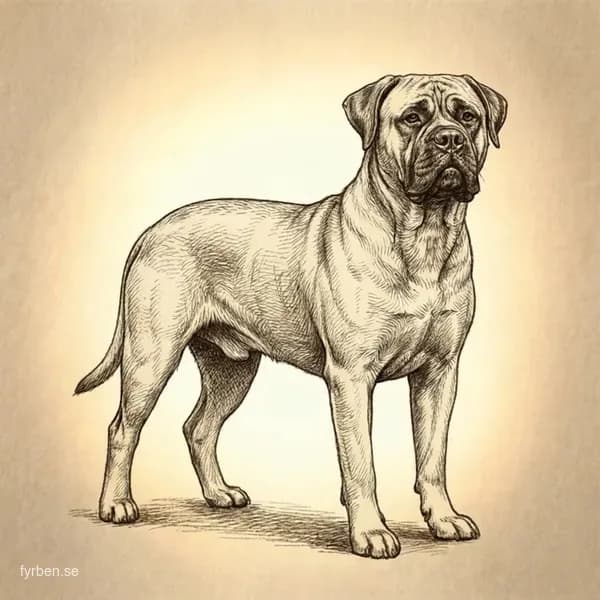 Bullmastiff - en kraftfull och lojal vakthund med kort brun pals
