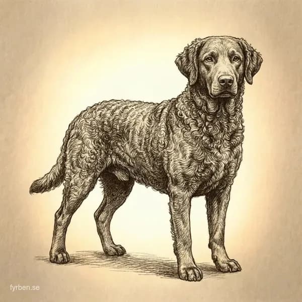 Curly Coated Retriever - en elegant jakthund med karakteristisk lockig svart eller leverbrun päls