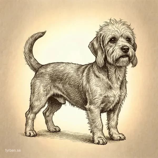 Dandie Dinmont Terrier - en sallsynt skotsk terrier med karakteristisk toppluz och lang kropp