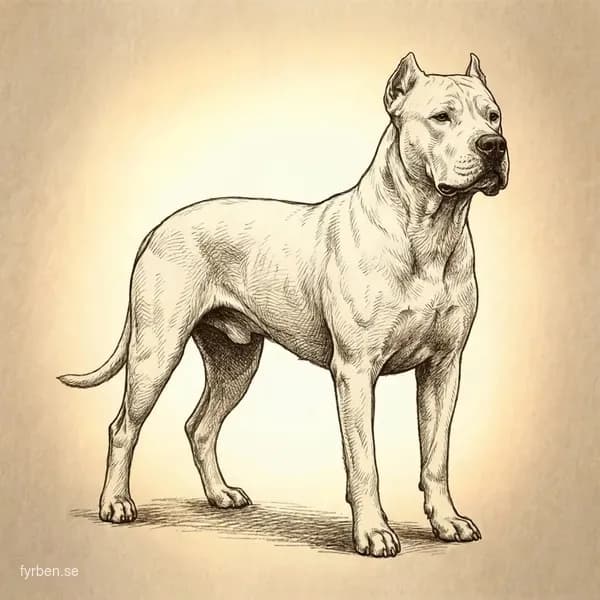 Dogo Argentino - en kraftfull vit jakthund med atletisk kroppsbyggnad