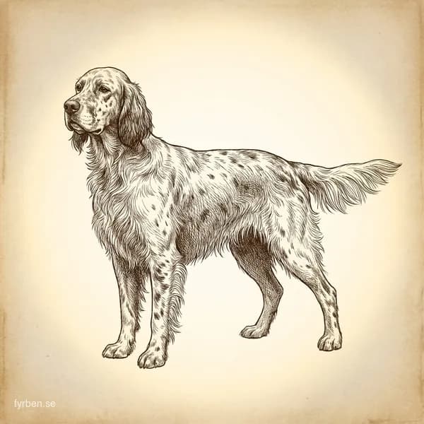 Engelsk Setter - en elegant fågelhund med spräcklig vit och svart päls