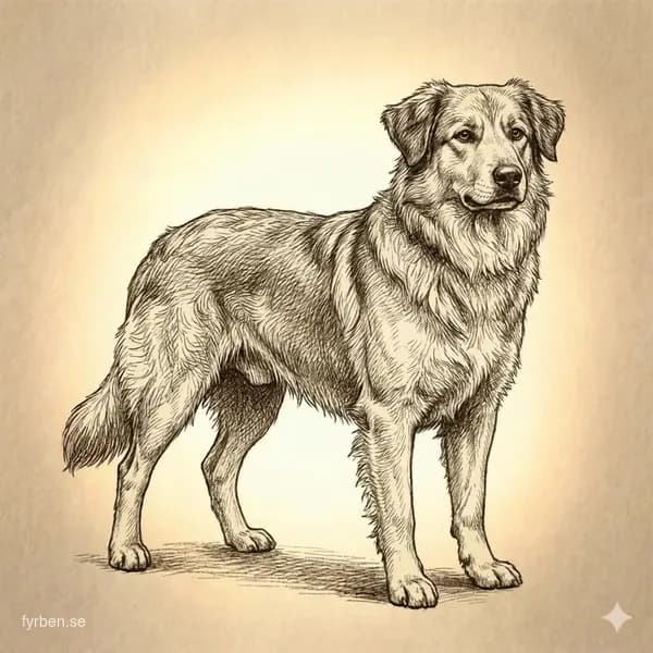 Gos d'Atura Català - en intelligent katalansk vallhund med lång, vågig päls