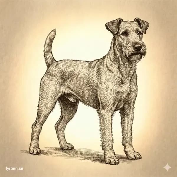 Irländsk Terrier - en elegant röd terrier med strävhårig päls och karaktäristiskt skägg