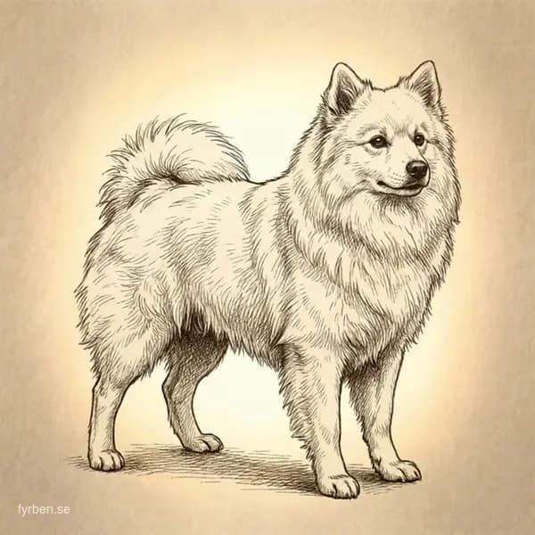 Japansk Spets - en liten vit spetshund med fluffig pals och glatt uttryck