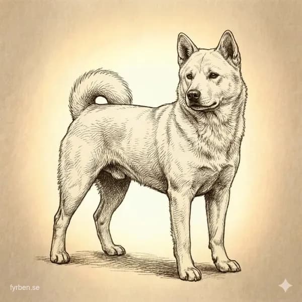 Kishu - en elegant japansk spetshund med vit päls och uppmärksam blick