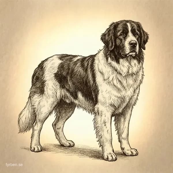 Landseer - en majestätisk svartvit jätteras med långt päls