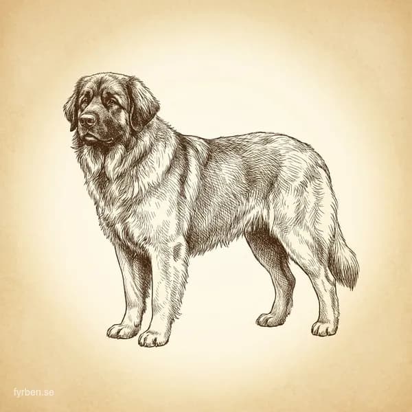 Leonberger - en majestätisk jätterasig hund med lejonliknande man och vänligt uttryck