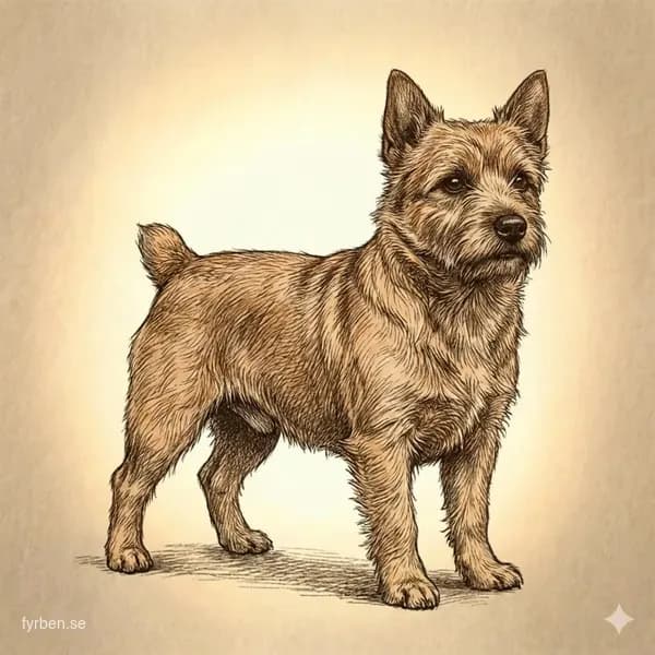 Norwich Terrier - en liten, modig terrier med strävhårig päls och stående öron