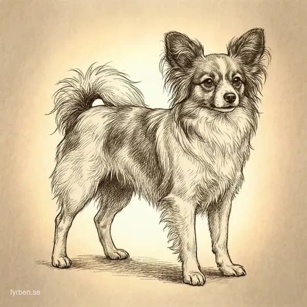 Phalène - en elegant liten spaniel med hängande öron och silkig päls