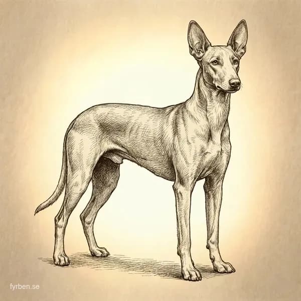 Podenco Ibicenco - en elegant och atletisk hund med stora upprattstående oron och slank kropp