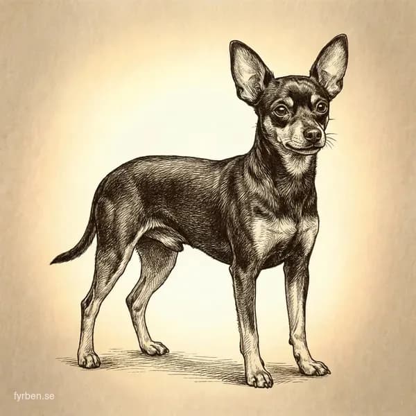 Pražský Krysařík - en liten, elegant hund med slät päls och uppmärksam blick