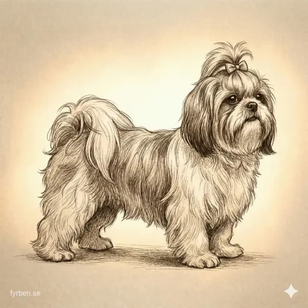 Shih Tzu - en liten sällskapshund med lång, flödande päls