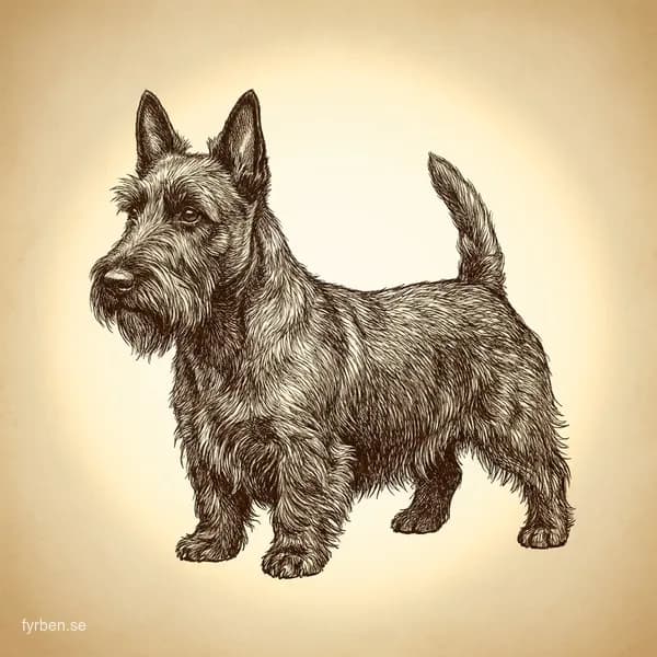 Skotsk Terrier - en kompakt och karaktärsfull terrier med karakteristiskt skägg och busiga ögonbryn