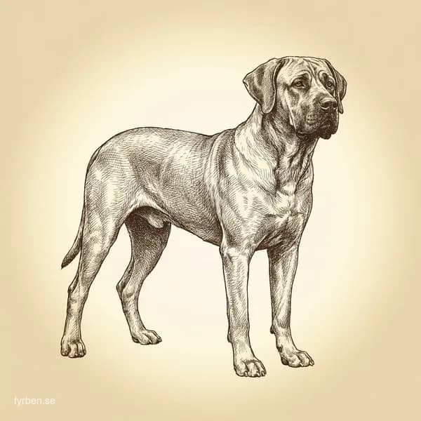 Tosa - en kraftfull japansk mastiff med kort rödbrun päls