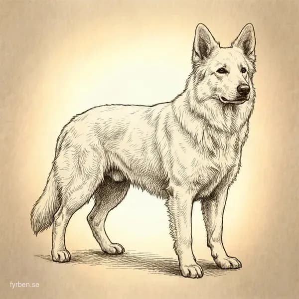 Vit Schweizisk Vallhund - en elegant vit vallhund med intelligent uttryck