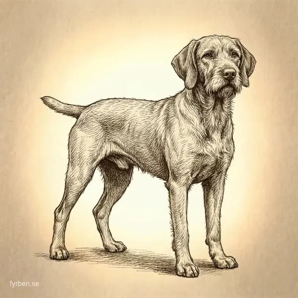 Strävhårig Vizsla - en elegant ungersk jakthund med gyllenbrun strävhårig päls